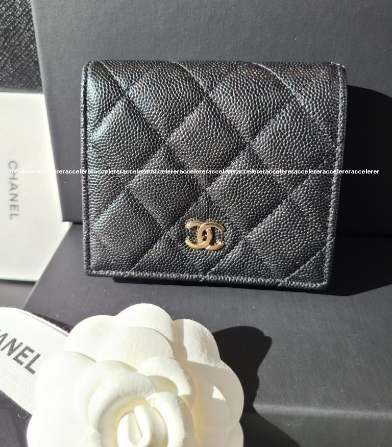 即発 CHANEL ミニ財布 コンパクトウォレット ナノウォレット Bk
