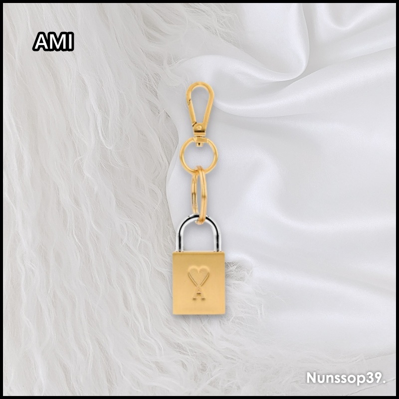 《AMI》 UKR912 369 909 ハートロゴ キーリング