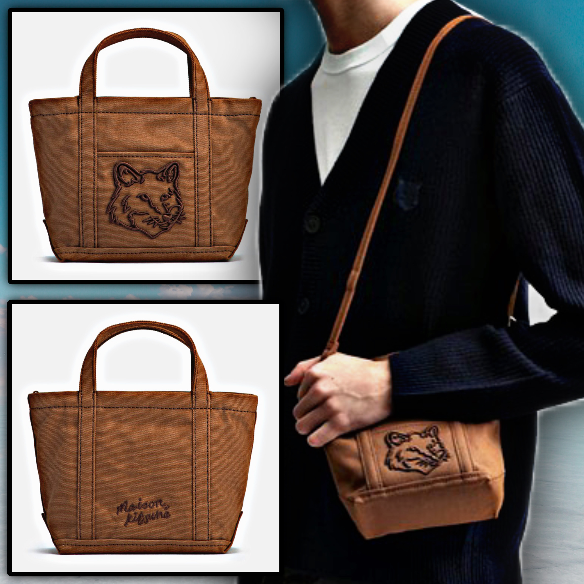 Maison Kitsune Logo Tote Bag★メゾンキツネ ロゴ トートバッグ