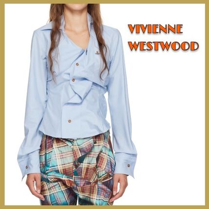 超話題新作 Vivienne フリーサイズ 青系 ブラウス フリル Westwood トップス