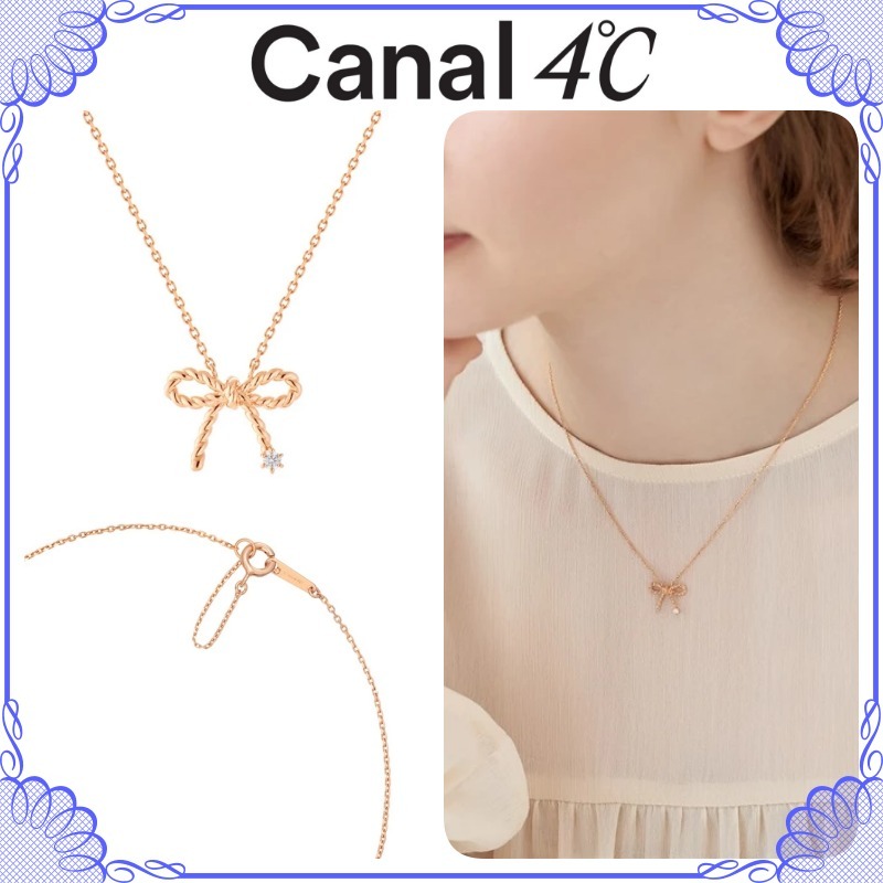 大人気!! Canal 4℃ シルバー ロープ リボンモチーフ ネックレス