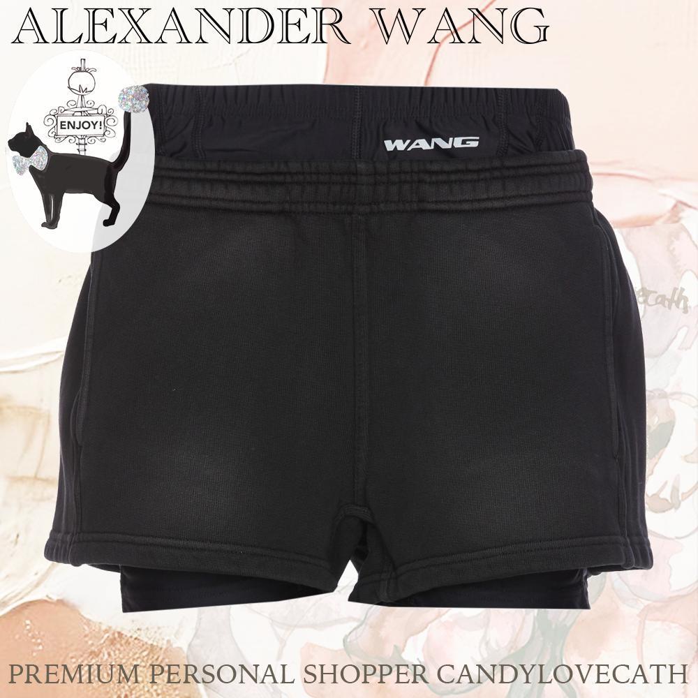 フィットネスボトムス ALEXANDER WANG LOGO PRE STYLED BIKER SHORTS