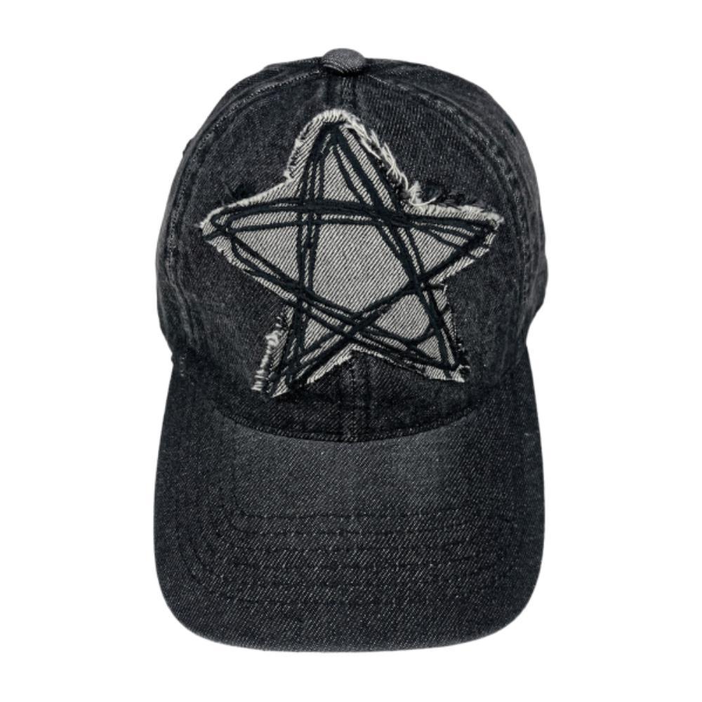 キャップ SK8ER ROCK Doodle Star Washing Denim Ball Cap black