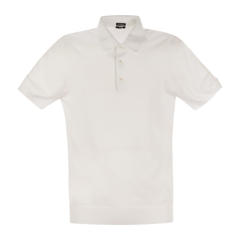 Tシャツ・カットソー Kiton Short-sleeved cotton polo shirt (UMKXX3340C00P WHITE)
