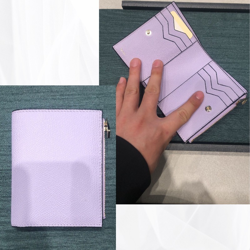 Valextra ヴァレクストラ 6CC 二つ折り財布 ウィステリアピンク