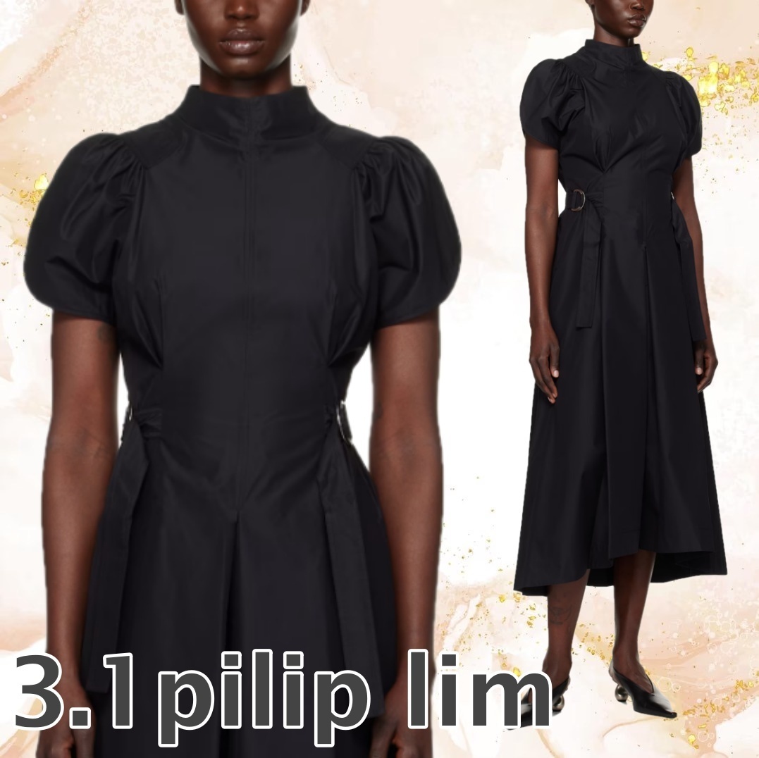 【3.1 Phillip Lim】パフスリーブ ポプリン フレアワンピース
