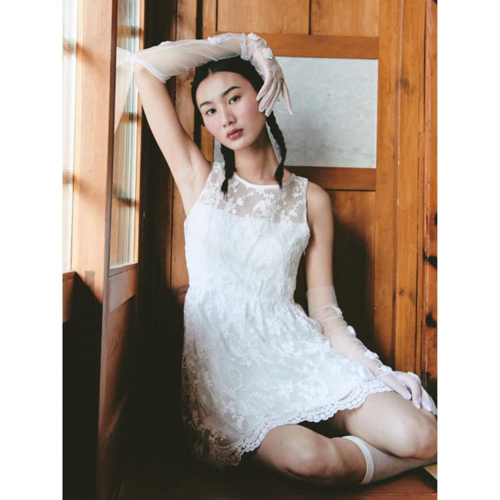 パーティードレス GANISONG Bridal Almond Mini Dress White