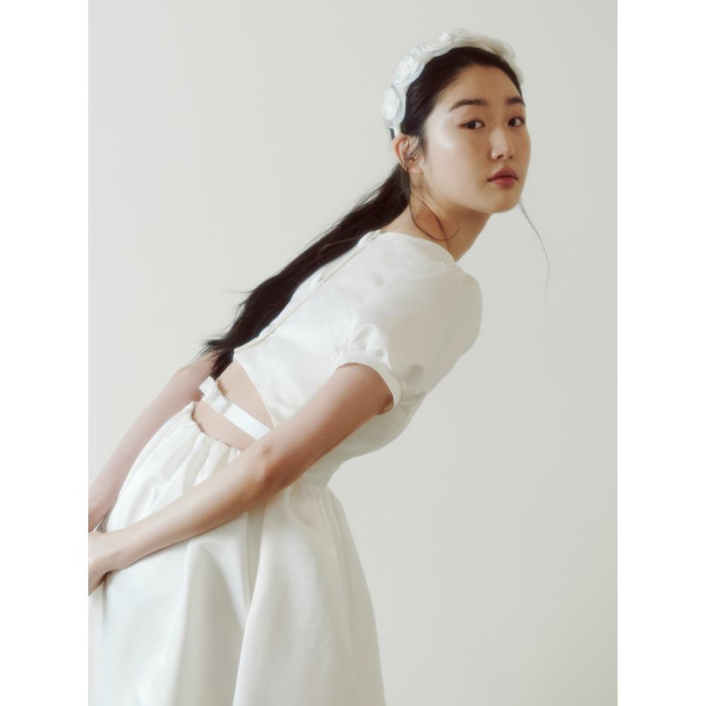 パーティードレス GANISONG Bridal bag open dress white