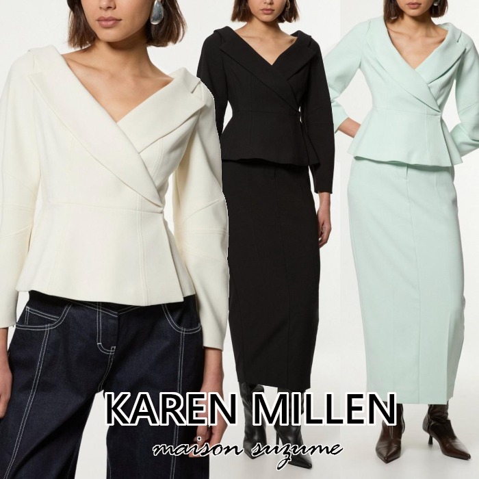 【KAREN MILLEN】デコルテカシュクール☆ぺプラムジャケット