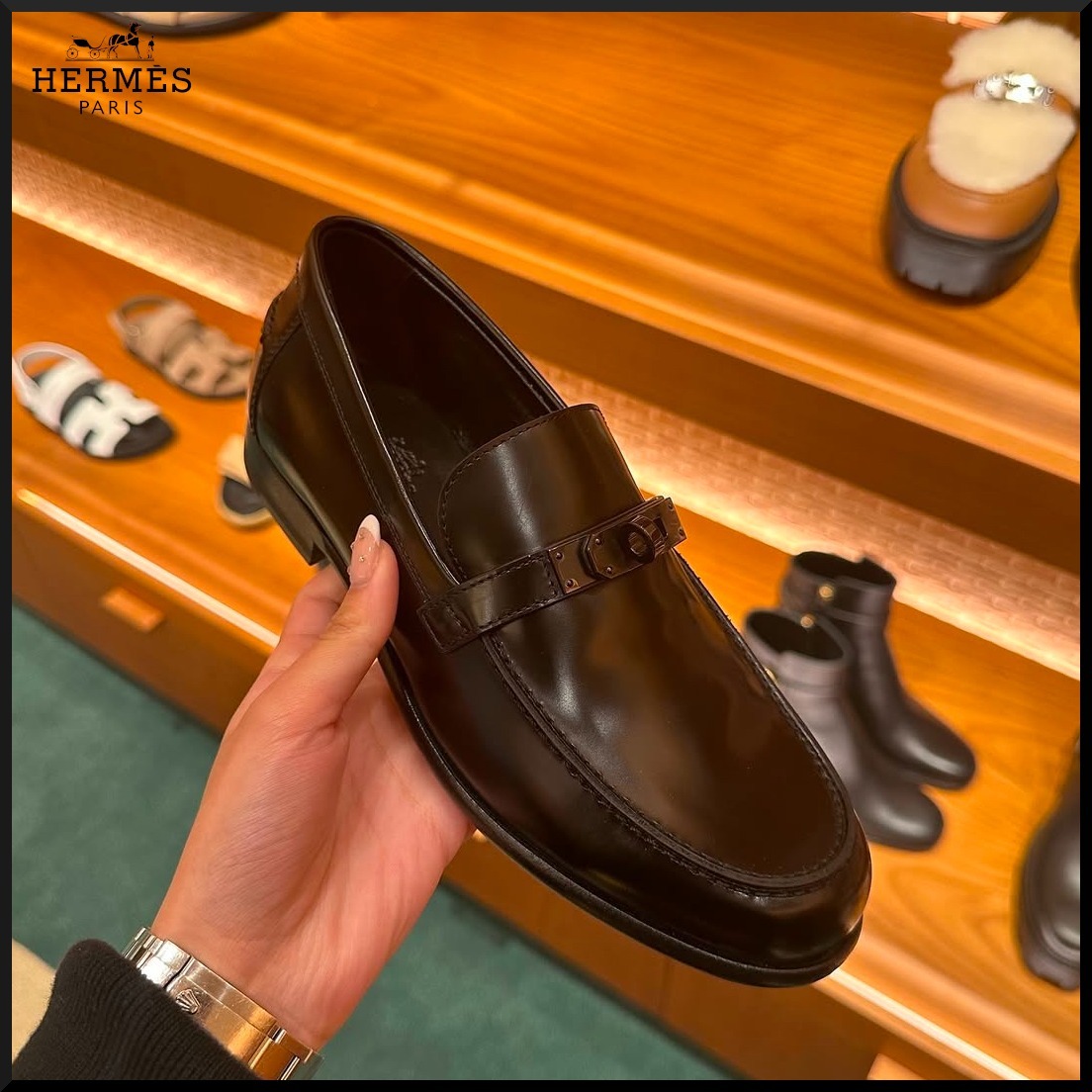 【ビジネスシーンに★】Hermes モカシン 《デスタン》