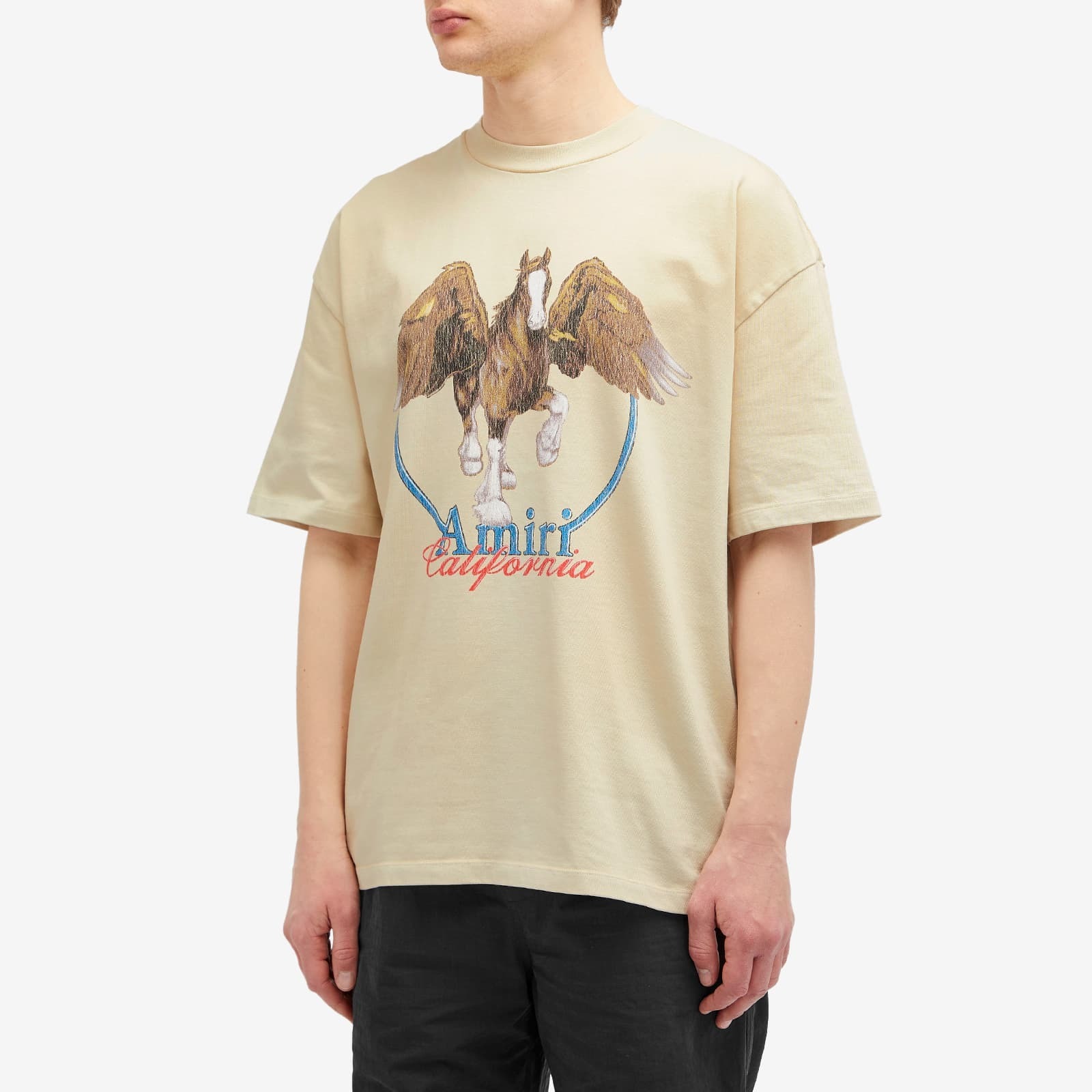 AMIRI♡ ヴィンテージウォッシュペガサスTシャツ 希少】AMIRI ヴィンテージウォッシュペガサスTシャツ ベージュ