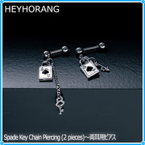 【HEYHORANG】Spade Key Chain Piercing (2 pieces)〜ピアス
