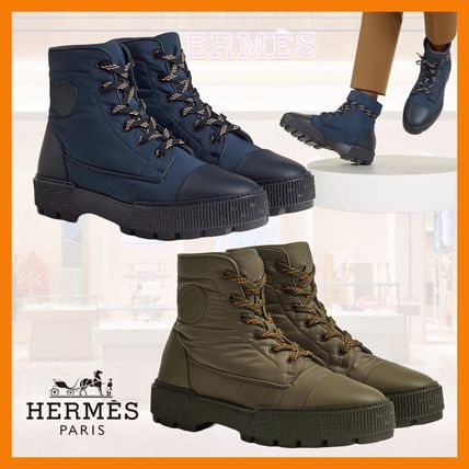 防水加工！【HERMES】フレッシュ ブーツ /Fresh HERMES 人気◇ アンクルブーツ《Fresh》カーフ/パラシュート生地