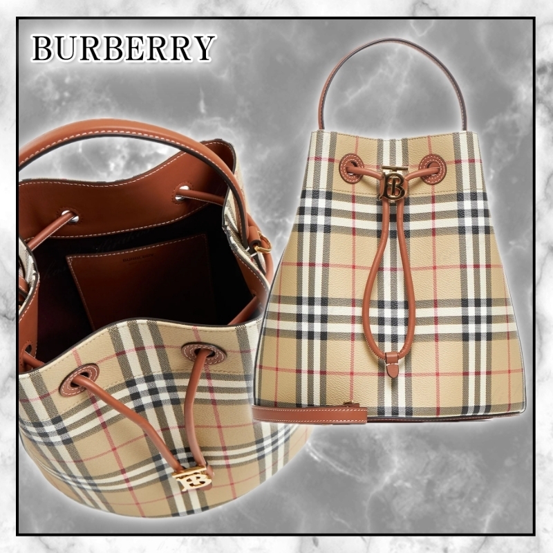 ◆Burberry NEW◆スモールTBチェック バケットバッグ◆
