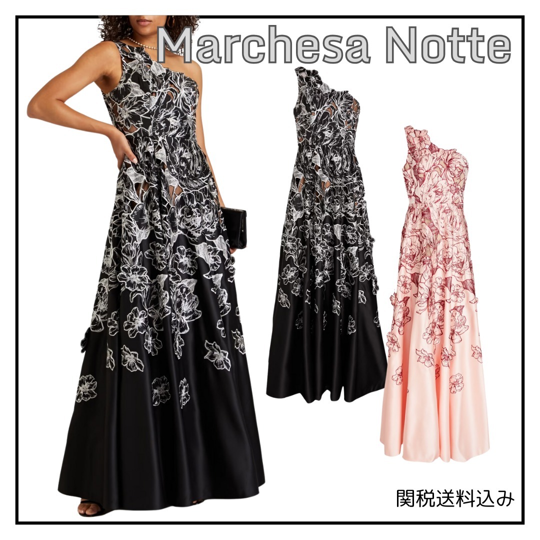 【Marchesa Notte】ダッチェス サテン ロングドレス