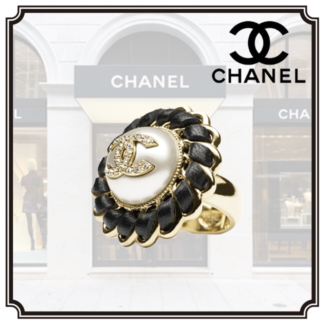 【レザー×パールがお洒落♡】CHANEL リング 国内発送