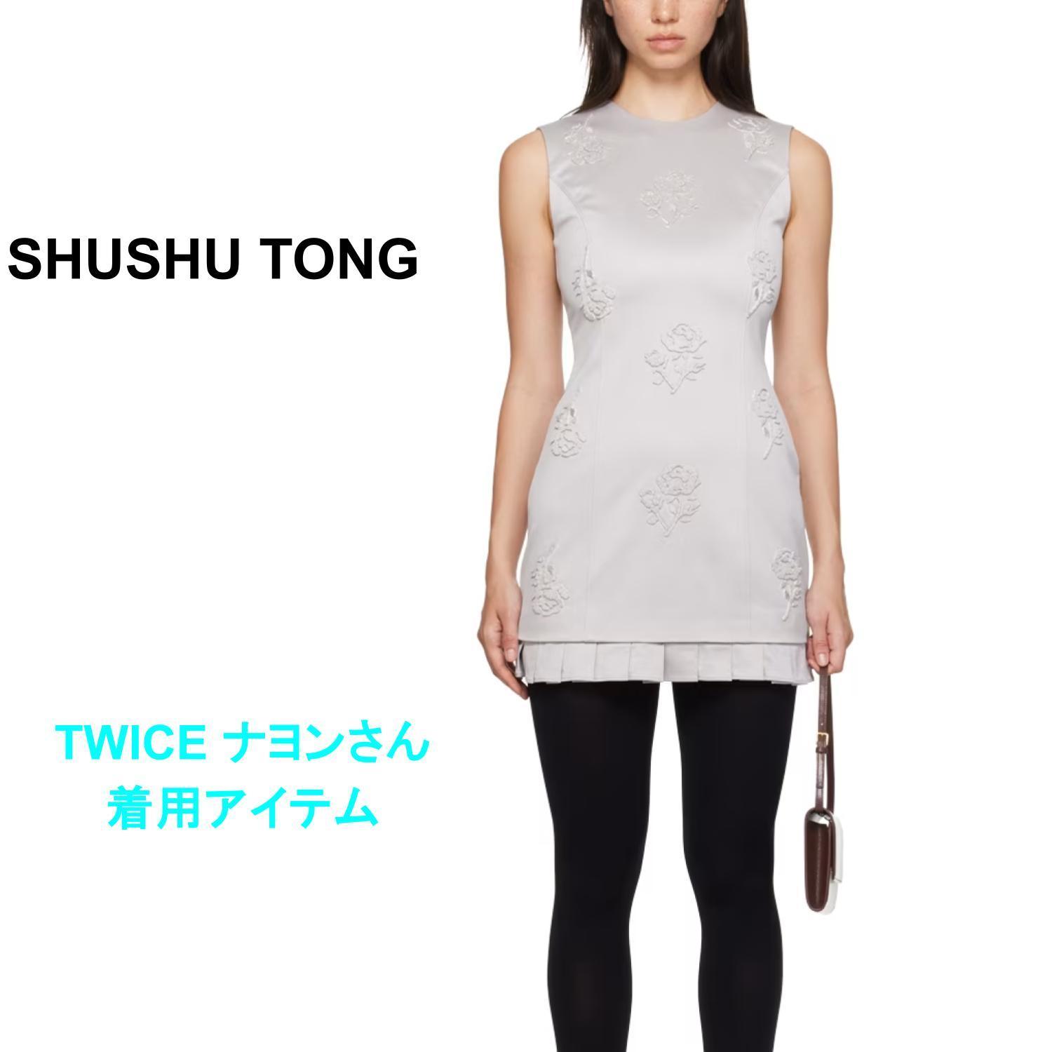 Shushu/Tong シルバー ノースリーブ ミニワンピース