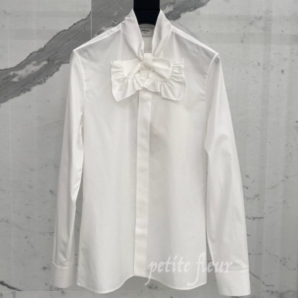 SAINT LAURENT 2025SS フリルタイシャツ コットンポプリン
