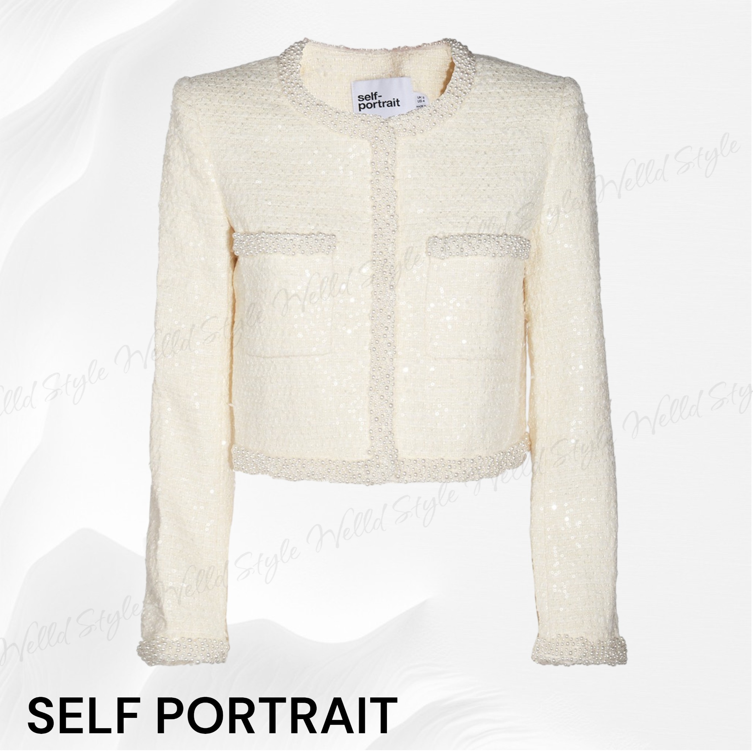 関税・送料込【SELF PORTRAIT】クリームカジュアルジャケット