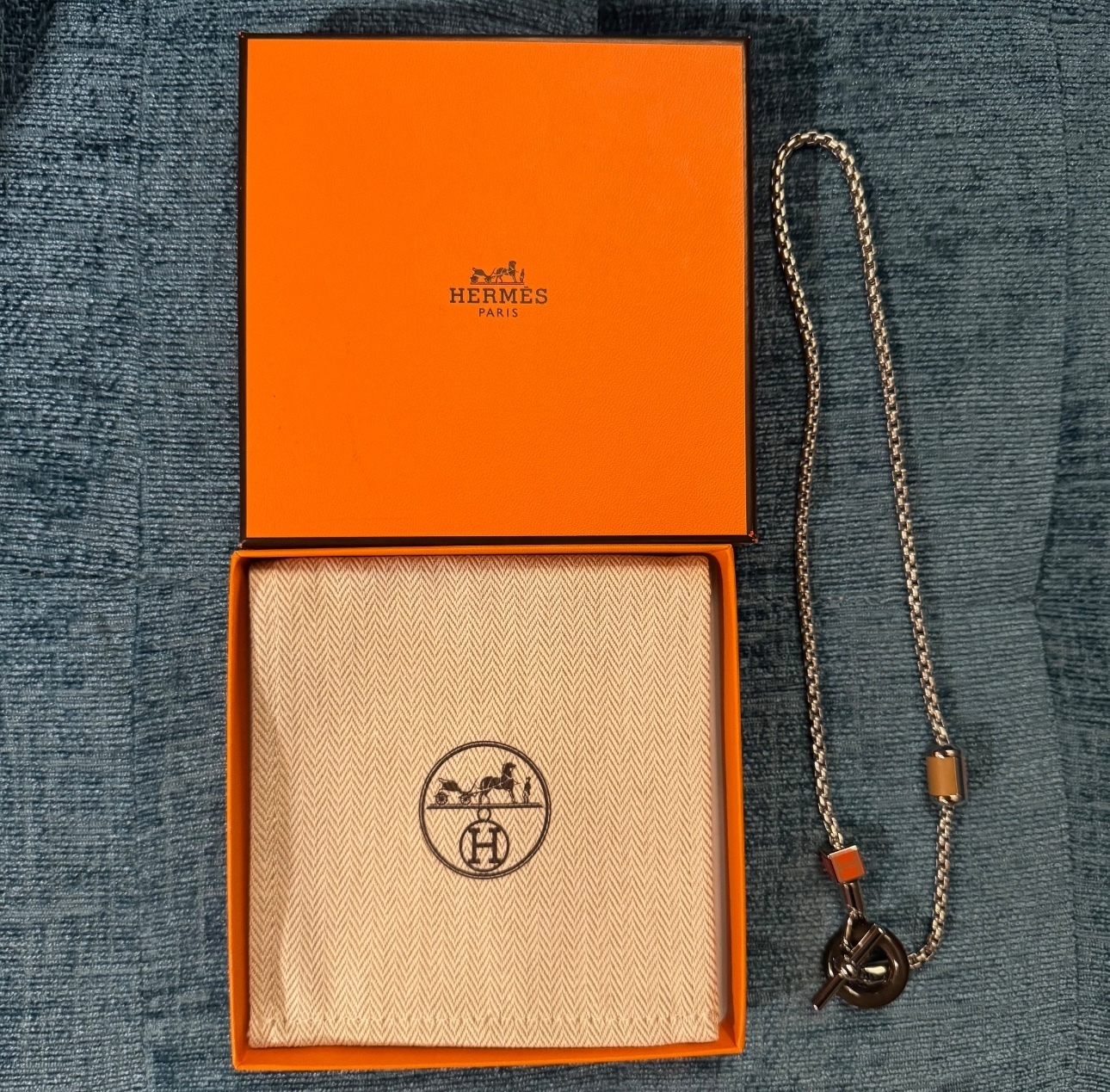 HERMES エルメス ネックレス 《メリ・メロ》BISCUIT/FEU