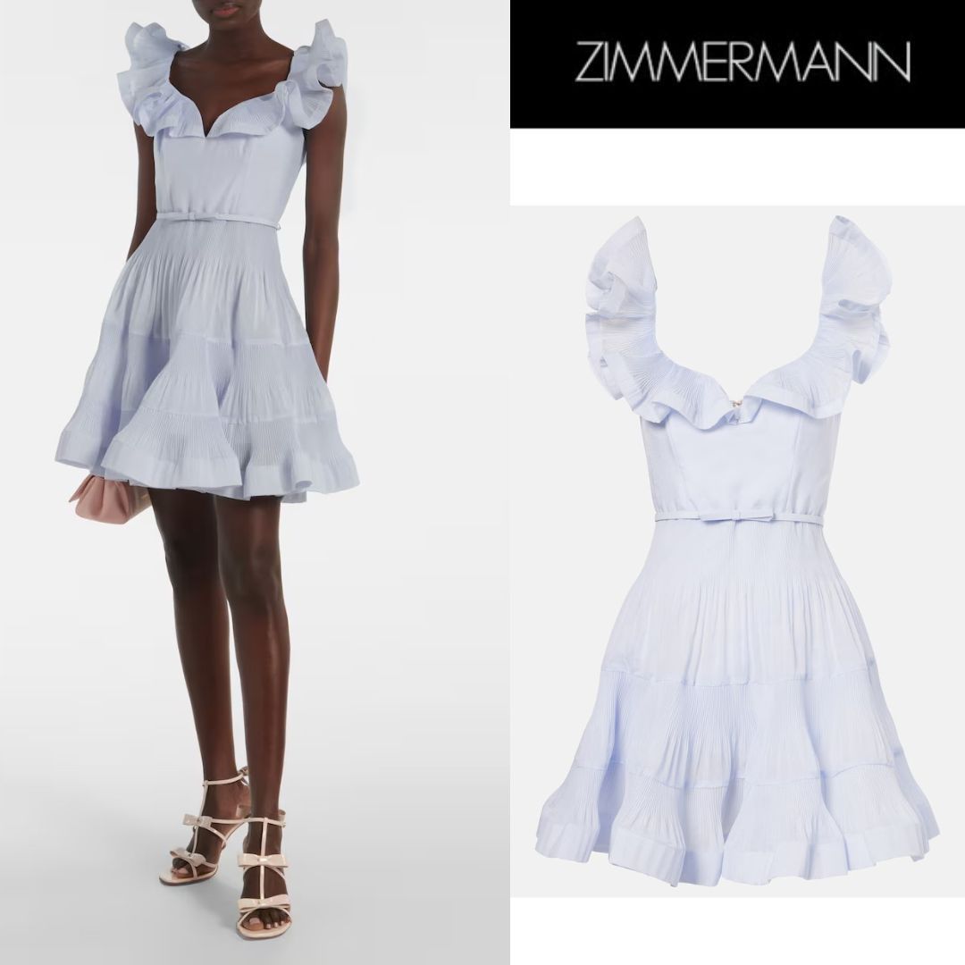 【Zimmermann】Pleated riffles bustier dress