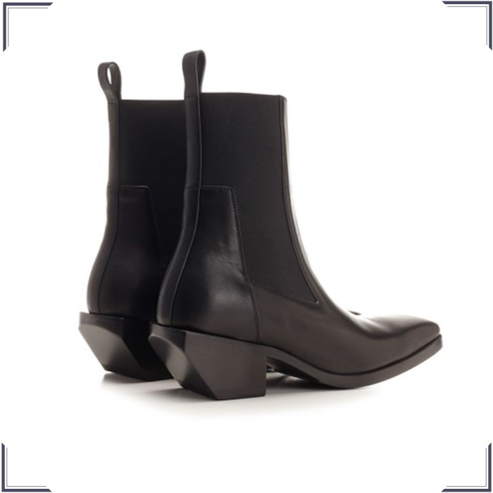【大人気♪】RICK OWENS レザーアンクルブーツ 安心 国内発送 RICK OWENS Heeled Sliver レザー アンクルブーツ