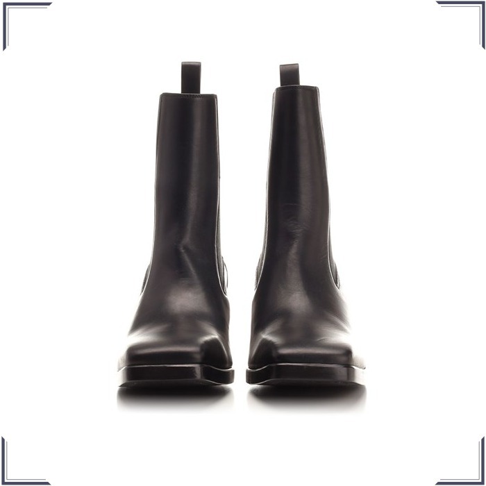 安心 国内発送 RICK OWENS Heeled Sliver レザー アンクルブーツ
