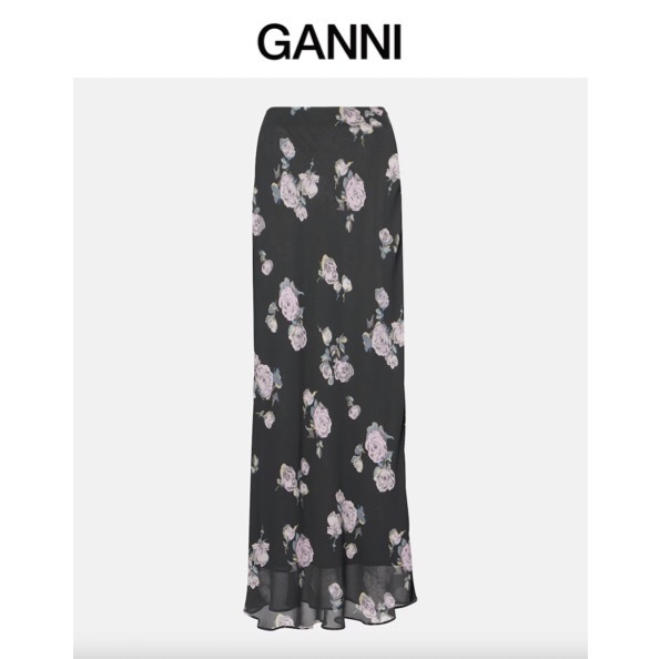 関税,送料無料 GANNI 花柄 ロングスカート