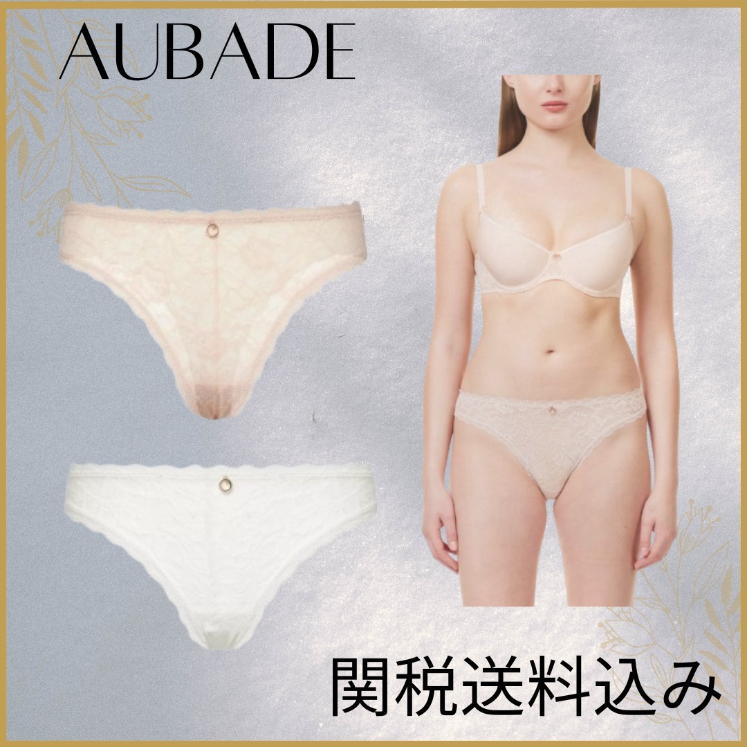 ☆Aubade ミッドライズ ストレッチレース タンガブリーフ