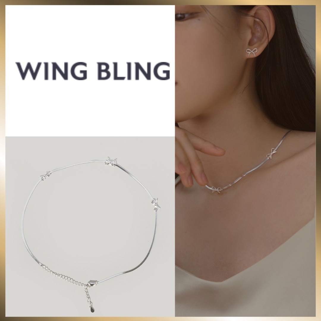 ◇wing bling◇ 925 Silver Silvi Ribbon Snake Choker Necklace