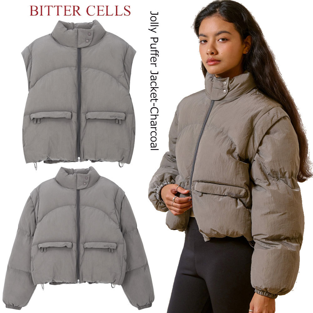 ◆BITTER CELLS◆Jolly Puffer Jacket-Charcoal 送料税込 韓国発