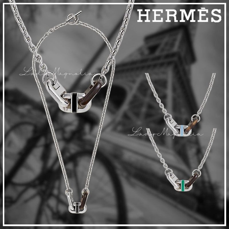 【HERMES】マイヨン ネックレス ★ ホーン & ラッカーメタル