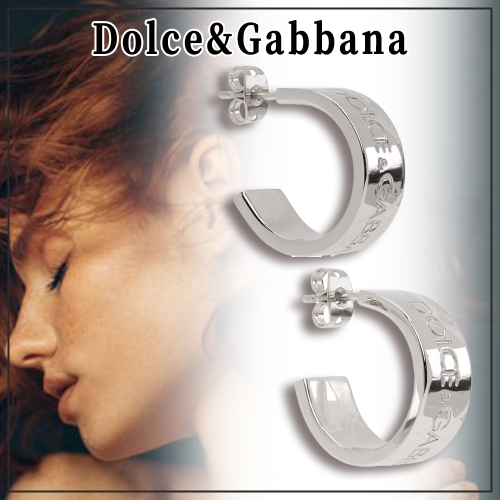 【ギフトに】Dolce&Gabbana シルバー オープンフープ ピアス