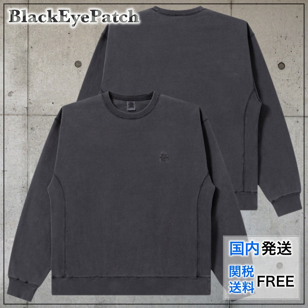 【国内買付】BlackEyePatch SMALL OG LABEL PIGMENT DYDED SWEAT