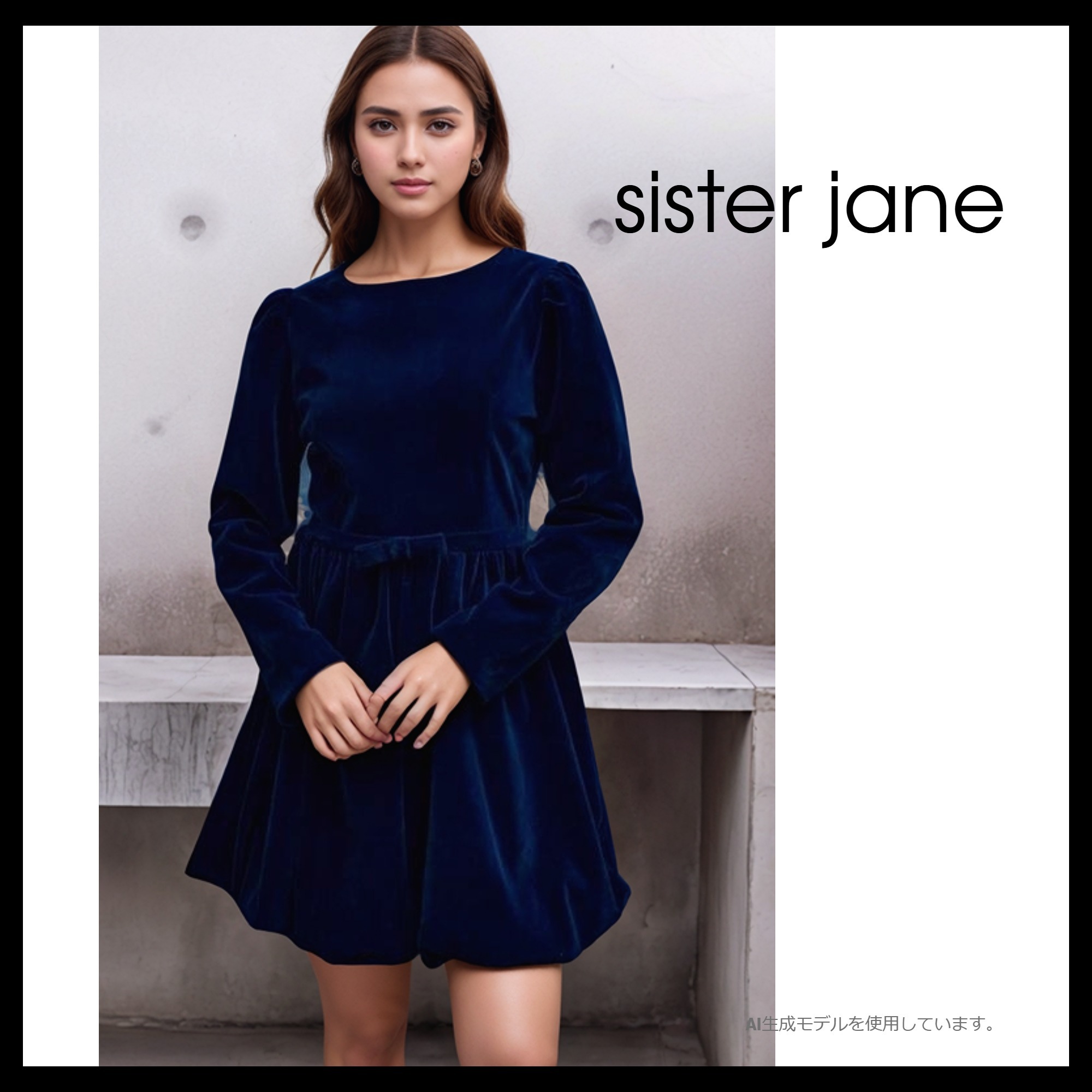 【sister jane】ボール ルーム ベルベット ミニドレス リボン