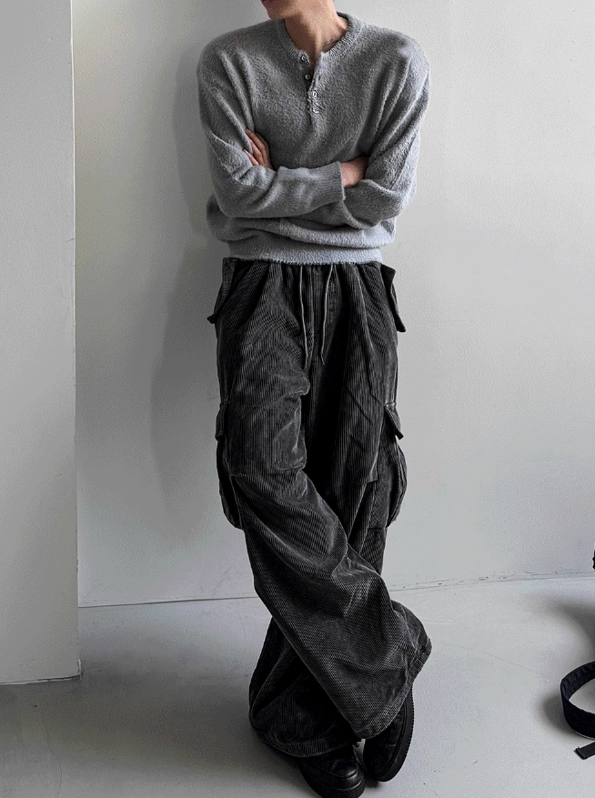 【COSYHARU】Winter Corduroy Pigment Cargo Training Pants COSYHARU】Winter Corduroy Pigment Cargo Training Pants