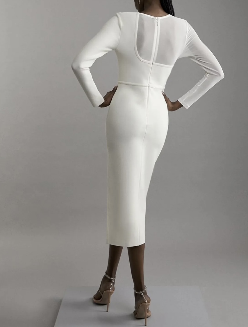 《KAREN MILLEN 》コタイネックペンシルミディドレス