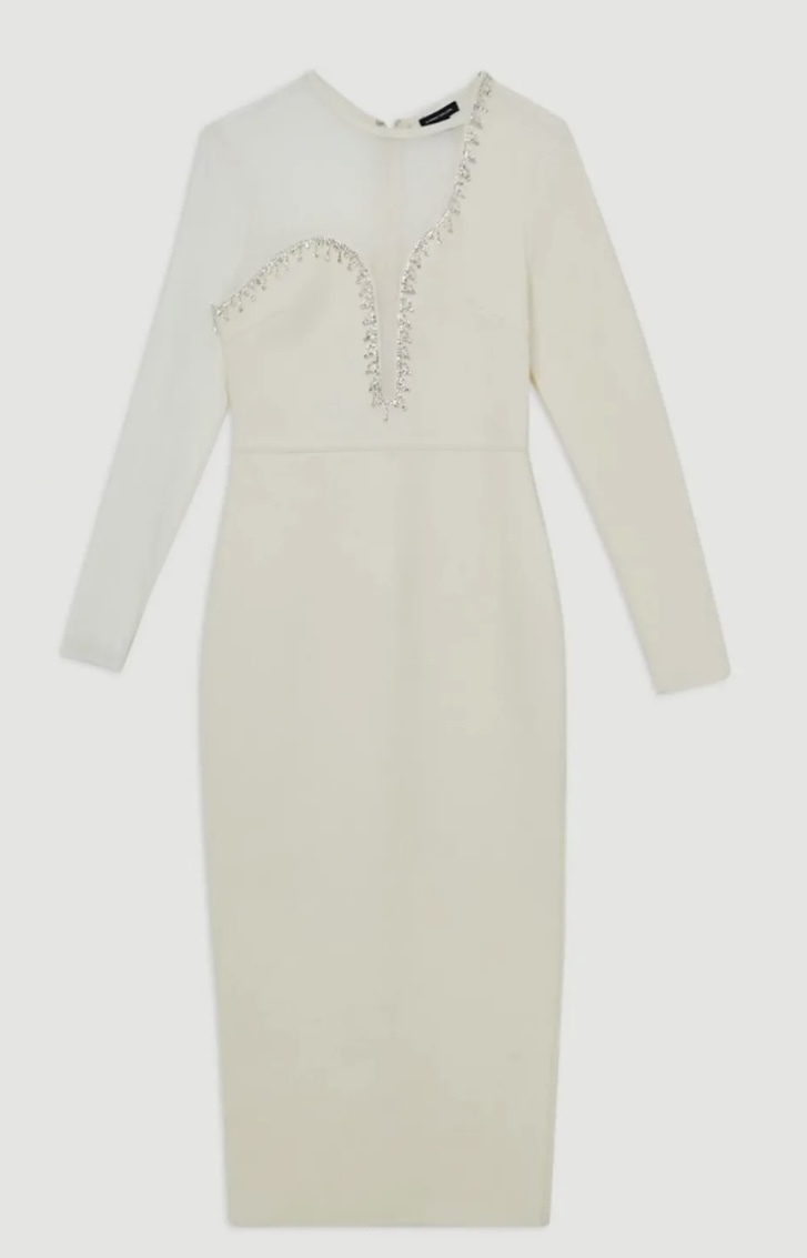 《KAREN MILLEN 》コタイネックペンシルミディドレス