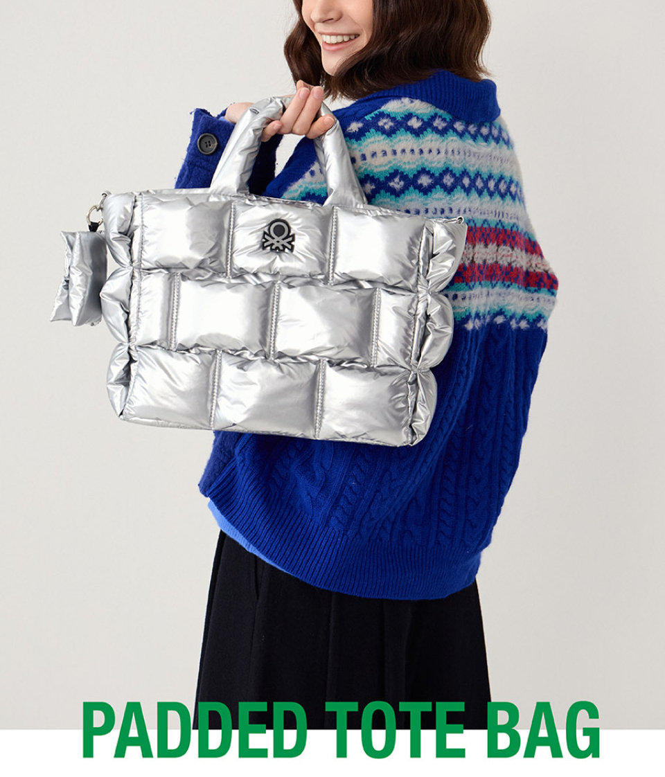 韓国発!【BENETTON 】Padded tote bag ダウン トートバッグ 韓国発!【BENETTON 】Padded tote bag ダウン トートバッグ