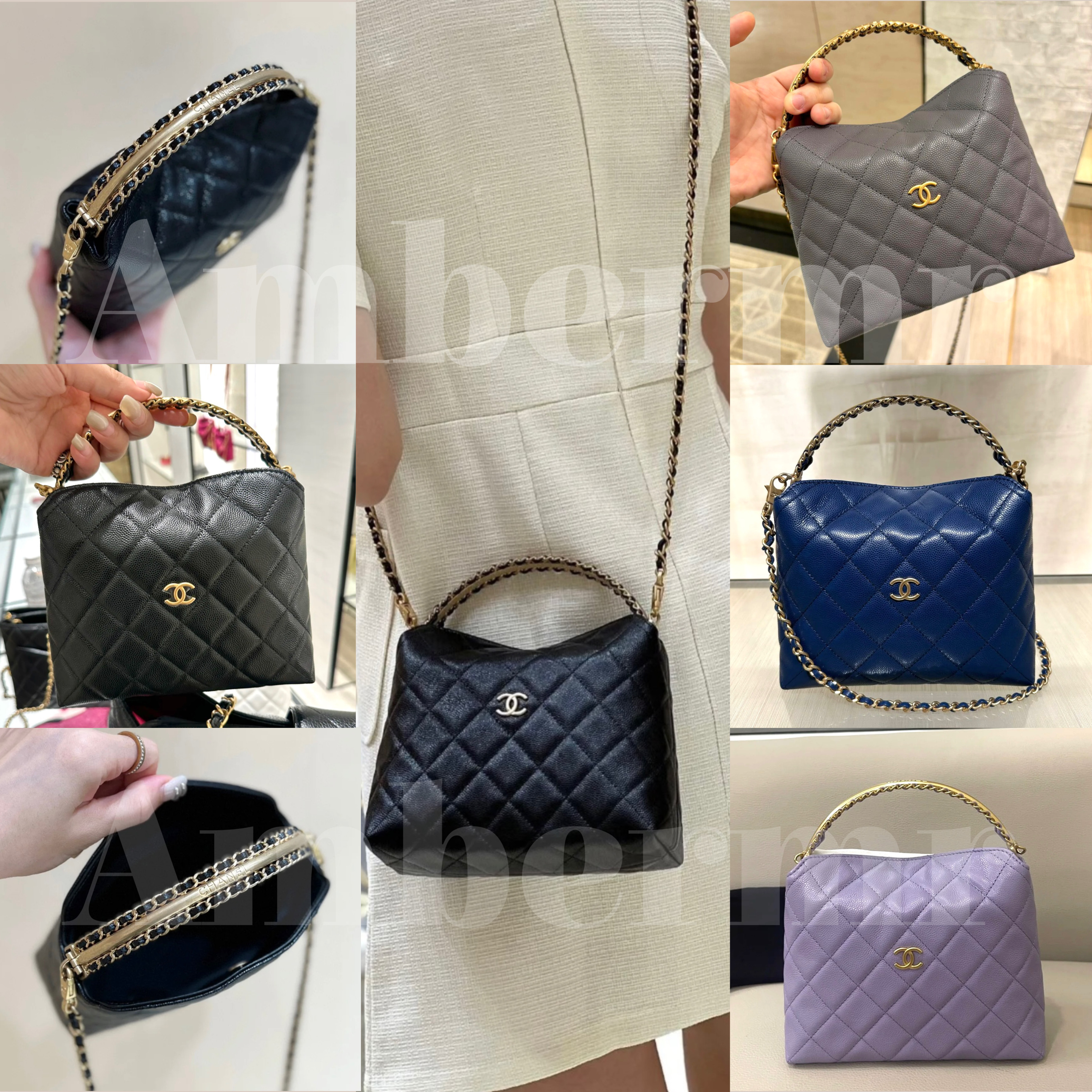 24A CHANEL CC チェーンクラッチ 2wayハンドバッグ キャビア