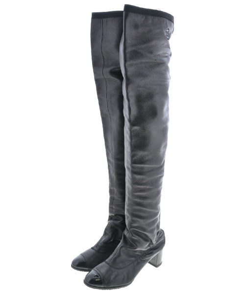 CHANEL シャネル ブーツ 黒 EU38(24.5cm位) 4100124O0110