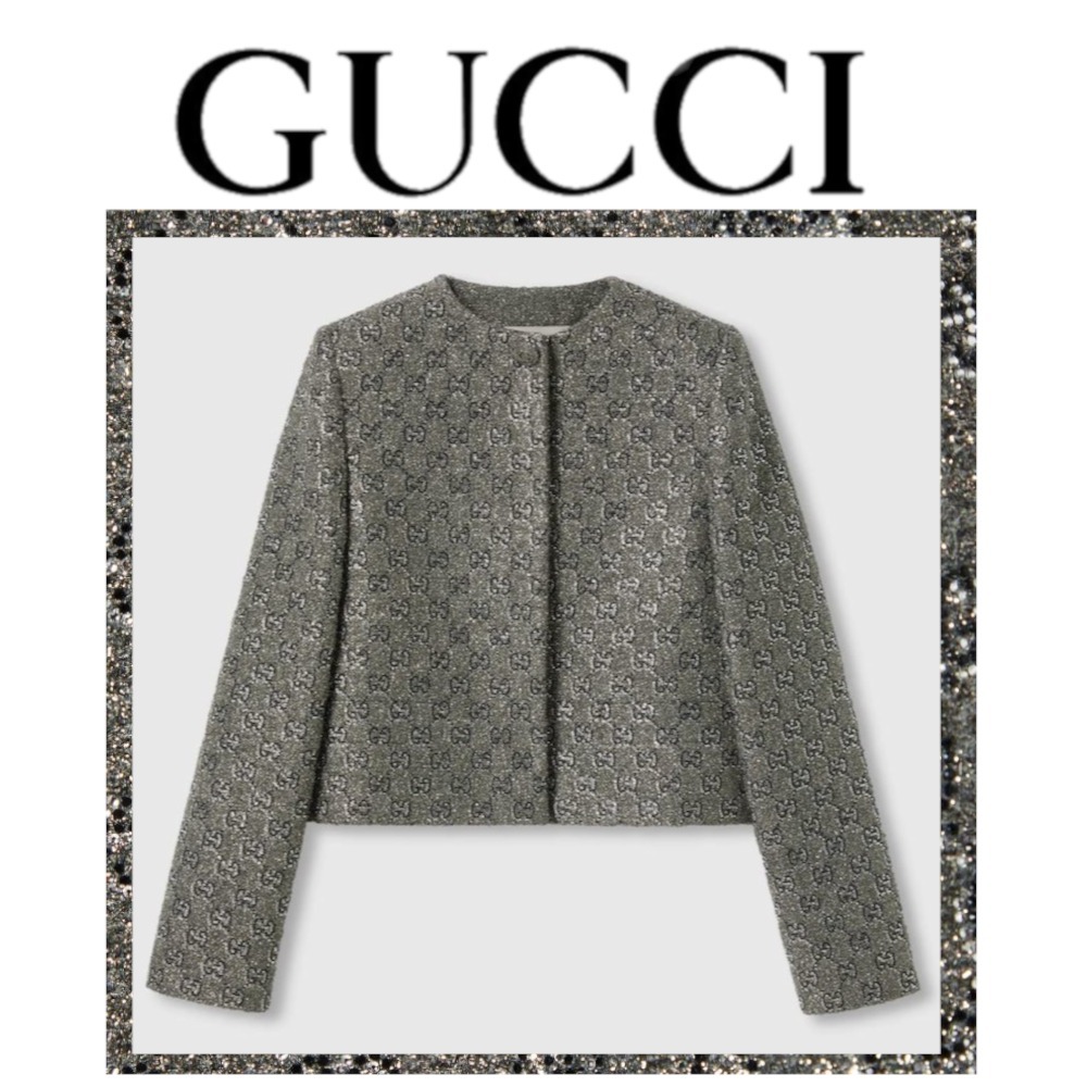新作♪【GUCCI】GGウールツイード エンブロイダリー ジャケット