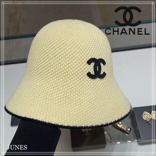 ロゴと編み込みが可愛い♪【CHANEL】バケットハット クロシェ