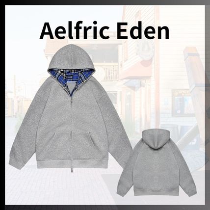 【Aelfric Eden】チェックレイヤー ダブルジップパーカー 送関込 AELFRIC EDEN】チェックレイヤー☆ダブルジップパーカー