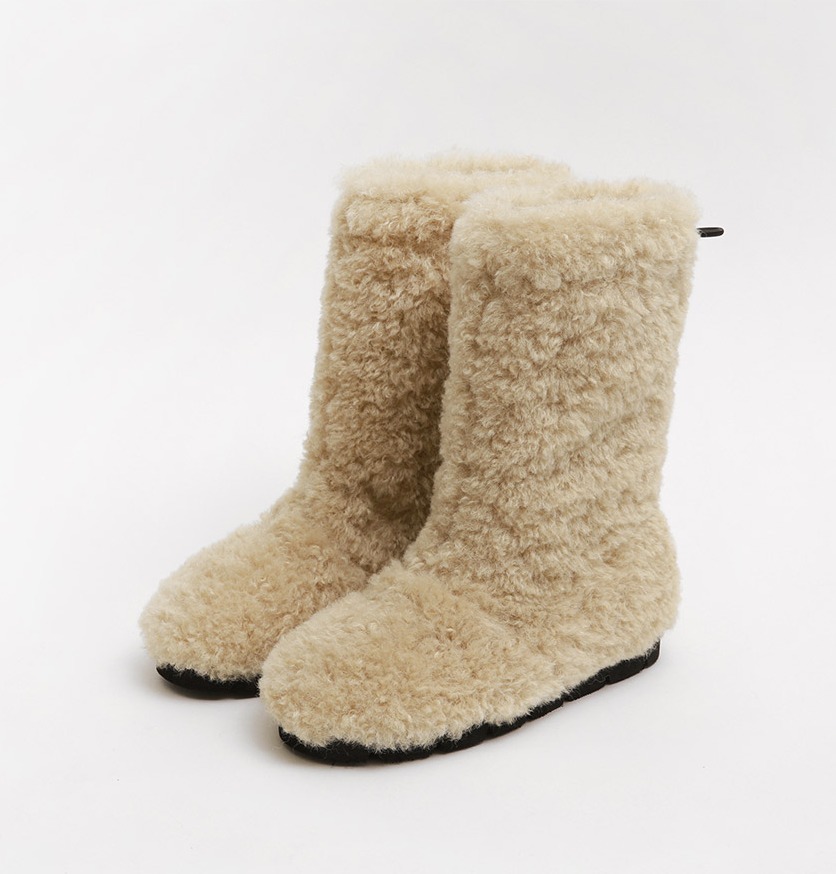 【MAC MOC】Baa ファー ミドル ブーツ 2.3cm 3色/ 追跡付