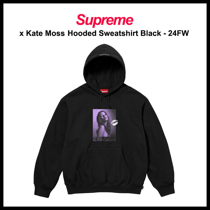 【SUPREME X KATE MOSS】HOODED SWEATSHIRT BLACK 24FW