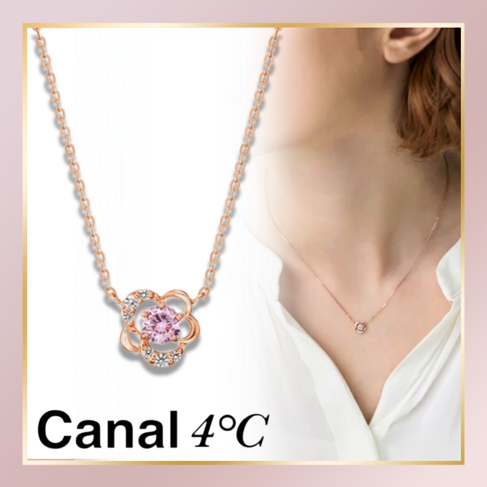 大人気【Canal４℃】フラワーモチーフ シルバー ネックレス