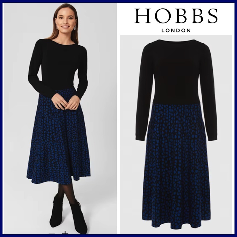 エレガント☆【HOBBS】定番人気♪切り替えニットワンピース