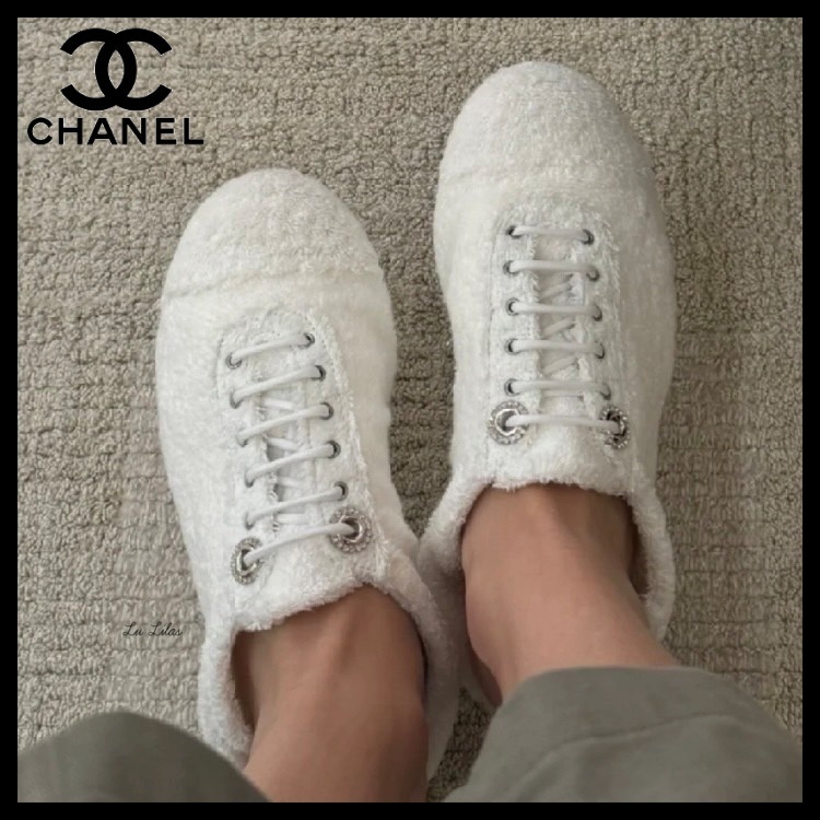 【ふわふわ素材かわいい♪25C】CHANEL スニーカー
