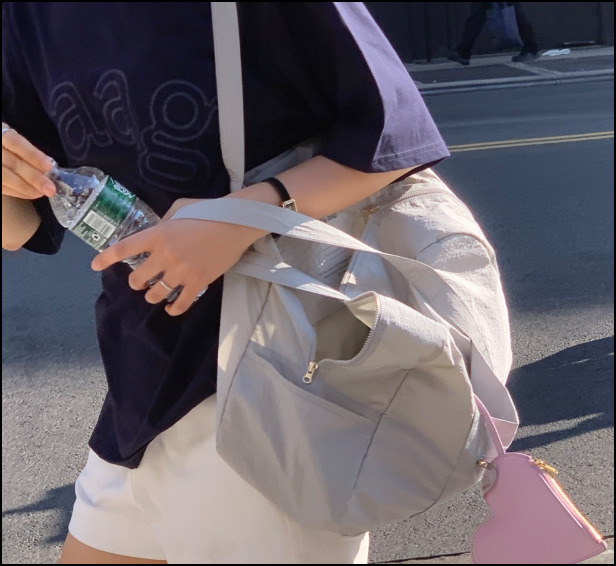 [Haag]a duffel bag(silver)★旅行Bag